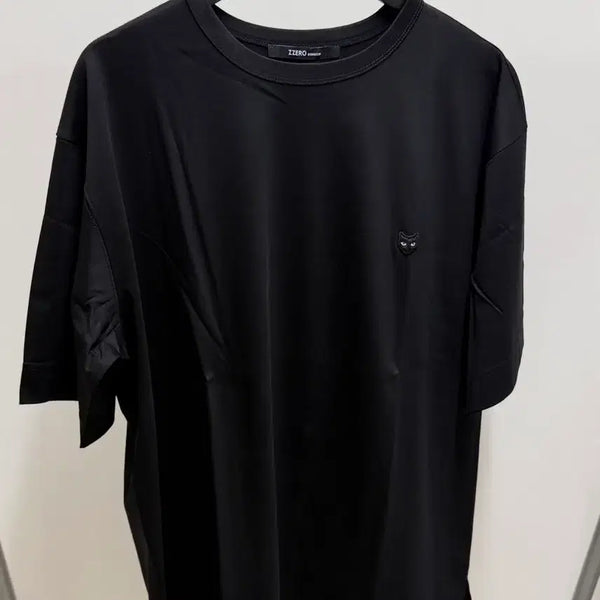 [BUNJANG] ZZERO 25SS Cat Embroidery T-Shirt Black M / ZZERO 25SS 지제로 반팔 M