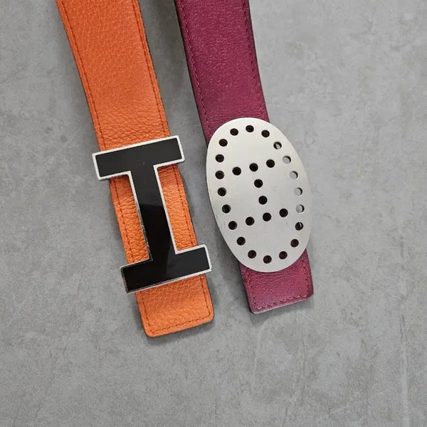 [BUNJANG] Hermès Leather Belts with Interchangeable Buckles (Set of 2) / 에르메스 벨트 2종