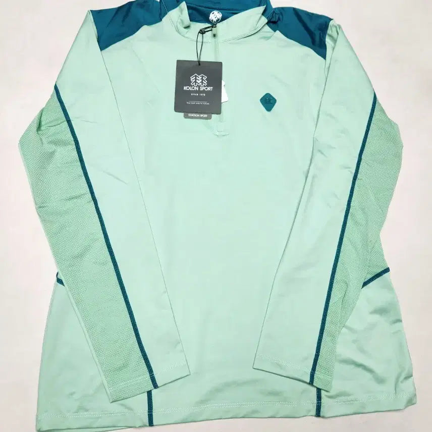[BUNJANG] KOLON Sport Women's Functional Half-Zip Long-Sleeve T-Shirt Mint 95 / [95] 코오롱 여성 기능성 반집업 긴팔 티셔츠