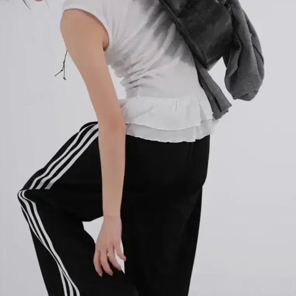 [BUNJANG] Track Pants (Black) / <일택포가>저지 트랙팬츠(블랙)