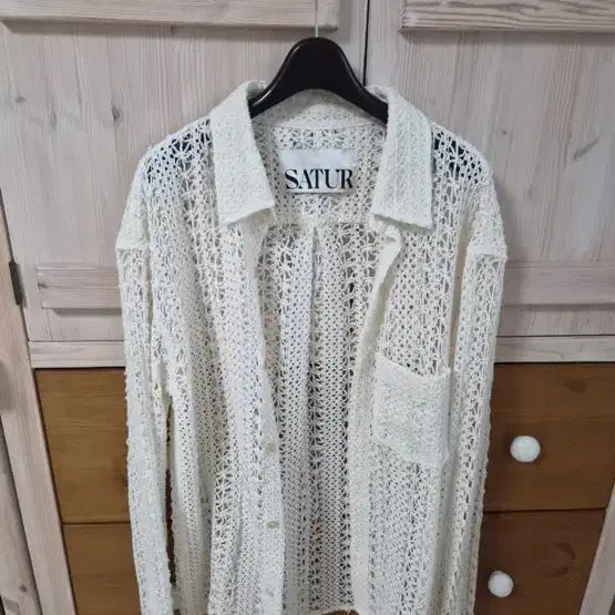 [BUNJANG] SATUR Crochet Shirt Ivory / SATUR 크로쉐 셔츠