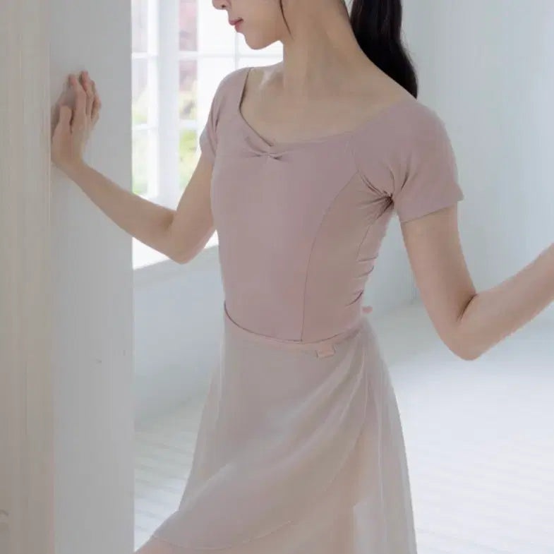 [BUNJANG] Lucy Alice Short Sleeve Leotard L / 루시앨리스 반팔레오타드 L