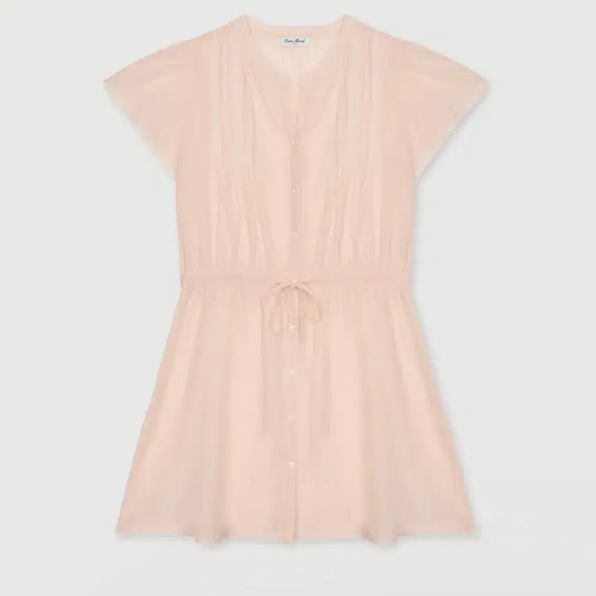 [BUNJANG] On Mood Dew Lace Pintuck Dress Peach / 온무드 듀 레이스 핀턱 드레스 피치