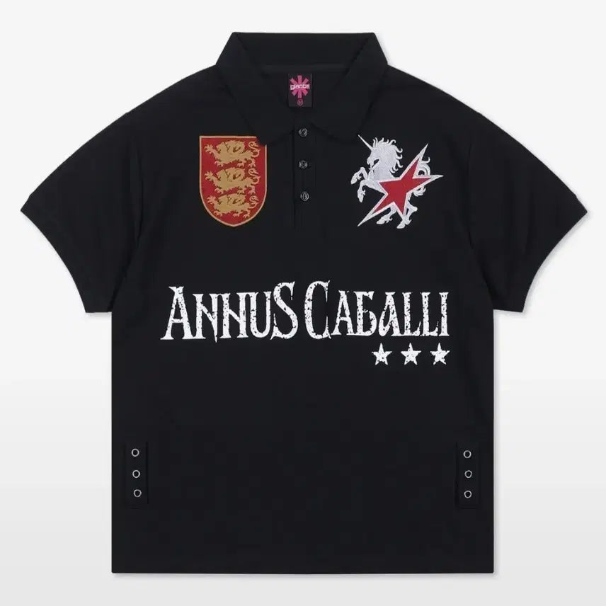 [BUNJANG] Glac GT184 Cavalli Kara T-Shirt (Black), Size M / 글랙 GT184 카발리 카라 티셔츠 (BLACK) m사이즈
