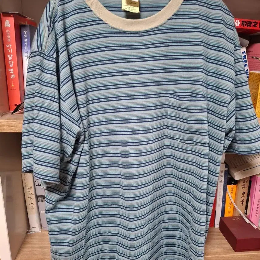 [BUNJANG] Kakies Pistachio Stripe T-Shirt / [3] 카키스 피스타치오 스트라이프 티셔츠