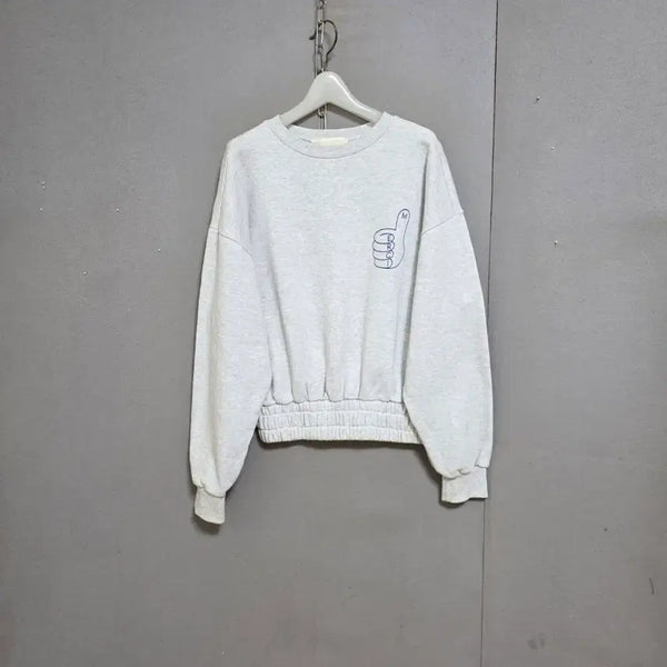 [BUNJANG] Ashley's Shop Wide Band Ribbed Sweatshirt / 허리쫀쫀넓은 밴드 맨투맨 F    n7203