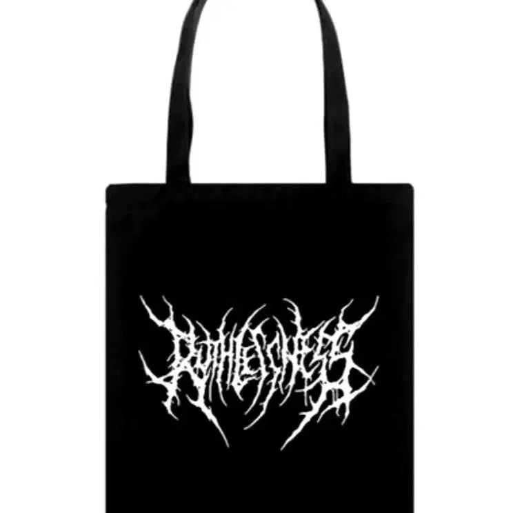 [BUNJANG] Black Graffiti Logo Ecobag / 블랙 에코백 가방 고스펑크 펑크 락스타 락 메탈 밴드 그래피티 로고 y2k