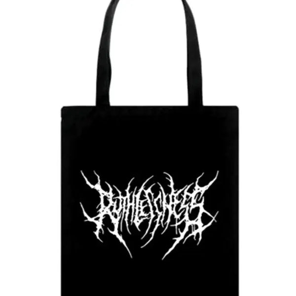 [BUNJANG] Black Graffiti Logo Ecobag / 블랙 에코백 가방 고스펑크 펑크 락스타 락 메탈 밴드 그래피티 로고 y2k