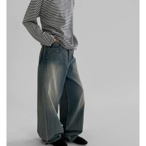 [BUNJANG] MAENQUE Vintage Snap Button Wide Denim Pants / [MAENQUE] 빈티지 스냅버튼 와이드 데님팬츠 (3.8->수수료 포함 가격)