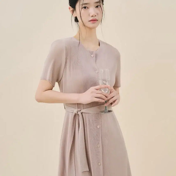 [BUNJANG] Jade Mong Lauren Two-Way Short Sleeve Dress (Pink Beige) / 제이드몽 로렌 투웨이 반팔원피스(ops)_핑크베이지