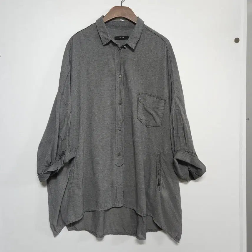 [BUNJANG] SYSTEM Oversized Shirt Jacket Charcoal Grey / 66~88사이즈 한섬 시스템 SYSTEM 오버핏 셔츠 자켓