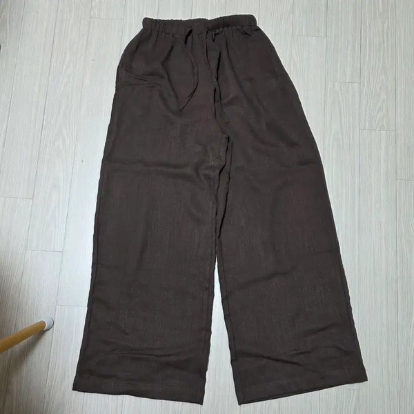 [BUNJANG] SPAO Wide Banding Pants Brown S / 새상품) 스파오 와이드 밴딩 팬츠 브라운 S (SPTCF49G06)