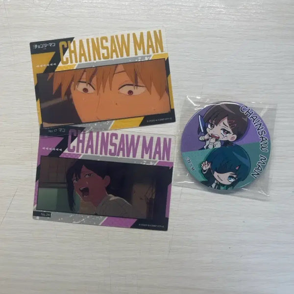[BUNJANG] Chainsaw Man Acrylic Card & Badge Bundle Set / 체인소맨 아크릴 카드, 뱃지 일괄