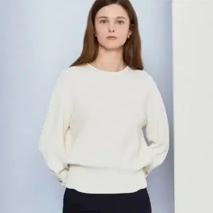 [BUNJANG] The Izzat Metal Line Knit Top (Free Size) / 더아이잗 the izzat 메탈라인 니트 프리사이즈