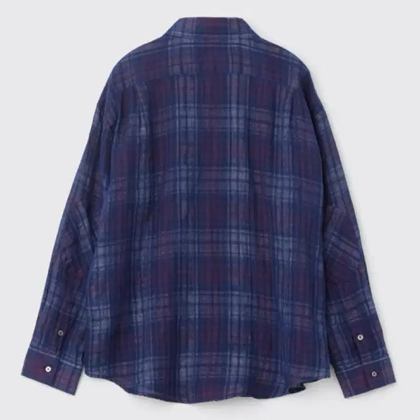 [BUNJANG] Hatching Room Archive Check Shirt Blue Pink Linen / 2) 해칭룸 아카이브 체크 셔츠 블루핑크 린넨