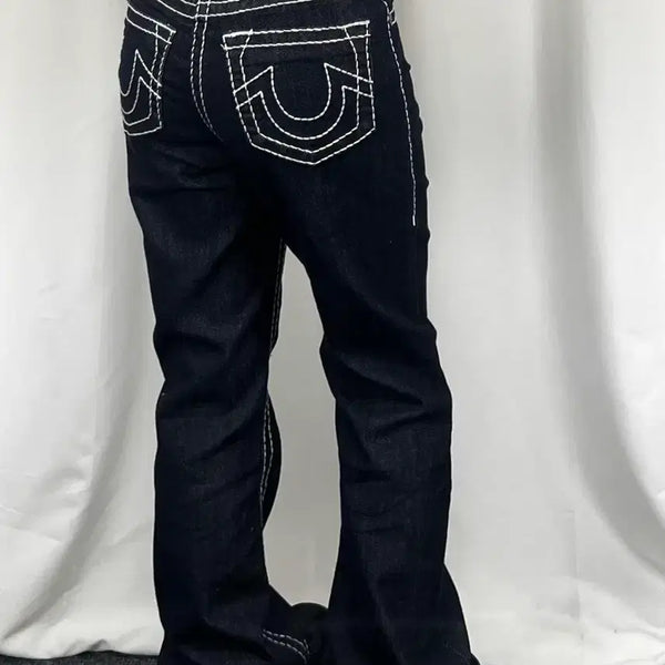 [BUNJANG] True Religion White Stitch Semi Bootcut Pants / 트루릴리전 화이트 스티치 세미 부츠컷 팬츠
