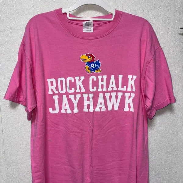 [BUNJANG] Gildan Kansas Jayhawks "Rock Chalk Jayhawk" T-Shirt (Size L) / 길단 빈티지 티셔츠