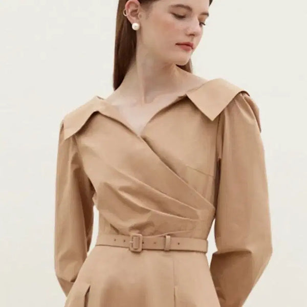 [BUNJANG] BAU ELLIE V-neck Shirt Dress / BAU ELLIE V-neck shirt dress