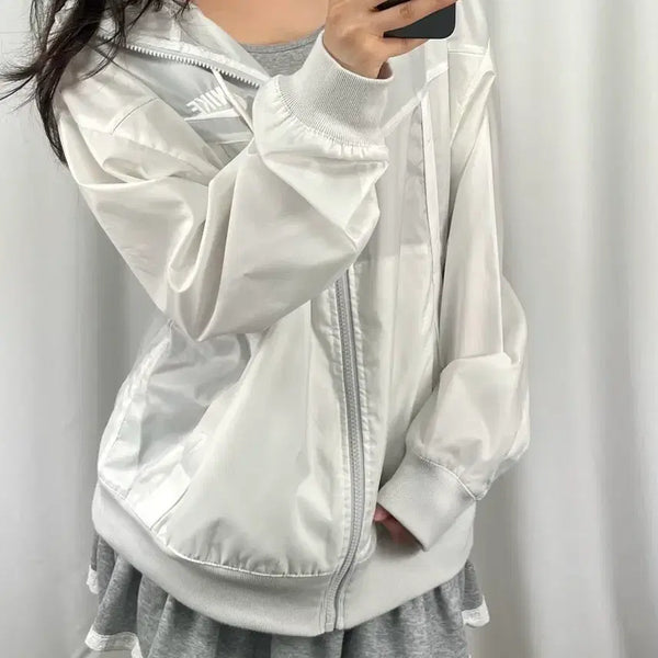 [BUNJANG] Nike NSW Windrunner Jacket White / 나이키 화이트 NSW 윈드러너 바람막이 자켓