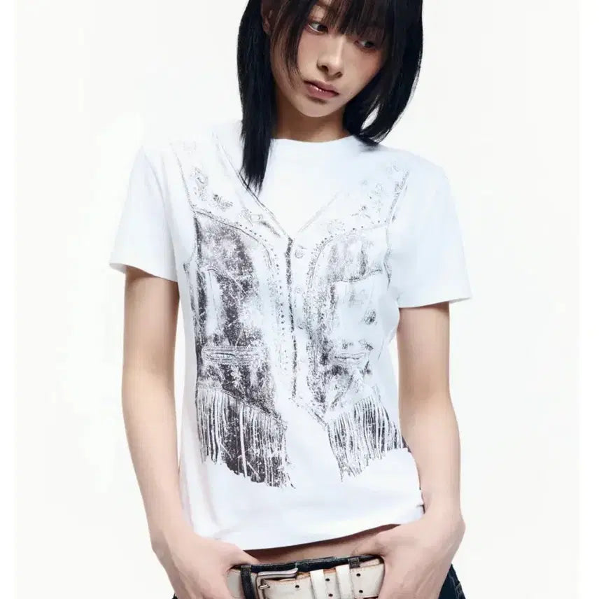 [BUNJANG] AKAM Western Vest Half Top / 아캄 웨스턴 베스트 하프 탑