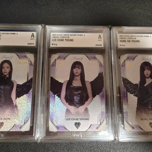 [BUNJANG] fromis_9 Park Jiwon, Lee Chaeyoung, Song Hayoung Purple Teleca Limited Edition Photocard Bundle Set / 프로미스나인 박지원 이채영 송하영 퍼플 테레카 리미티드 99한정 카드 슬랩 한정판 등카 일괄