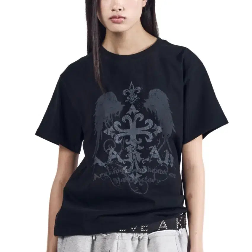 [BUNJANG] Arkham Cross Wing Half Top / 아캄 크로스 윙 하프탑