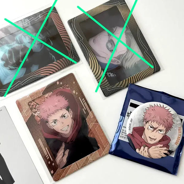 [BUNJANG] Jujutsu Kaisen Yuji Itadori Can Badge & Film Photocard Bundle Set / 주술회전 베이스야드 이타도리 유지 캔뱃지 필름포토카드 일괄