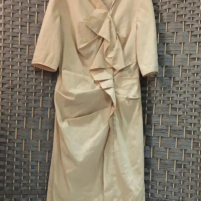 [BUNJANG] Hansem LANVIN Beige Frill Dress / 한섬 LANVIN  프릴 원피스
