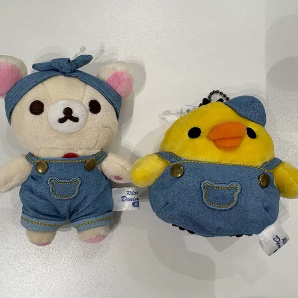 [BUNJANG] Rilakkuma & Kiiroitori Regional Limited Overalls Plush Dolls / 코리락쿠마 키이로이토리 지역한정 멜빵 인형