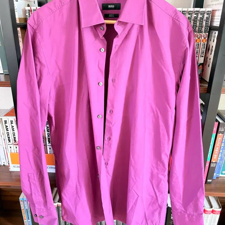 [BUNJANG] Hugo Boss Black Label Slim Fit Shirt (Black/Purple) / 휴고보스 블랙라벨 셔츠 슬림핏 (블랙/퍼플) (105) 일괄