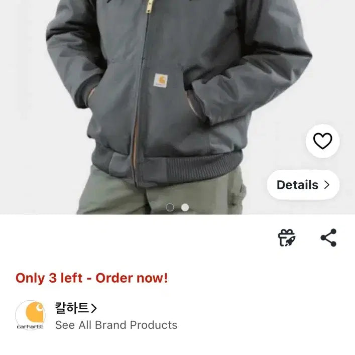 [BUNJANG] Carhartt Duck Active Jacket Quilted GVL J140 / 칼하트 덕 액티브 자켓 (J140 106673) 퀼팅 GVL 거의 새것과 같습니다. 한 번만 시도해 보았습니다.