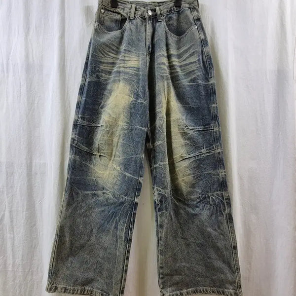 [BUNJANG] Vintage Washed Wide-Leg Pants / 구제 빈티지 데미지 워싱 와이드 팬츠