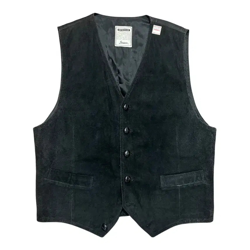 [BUNJANG] Sceinic Vintage Suede Leather Western Vest / (바배) Sceinic 시닉 빈티지 스웨이드 가죽 웨스턴 조끼 베스트