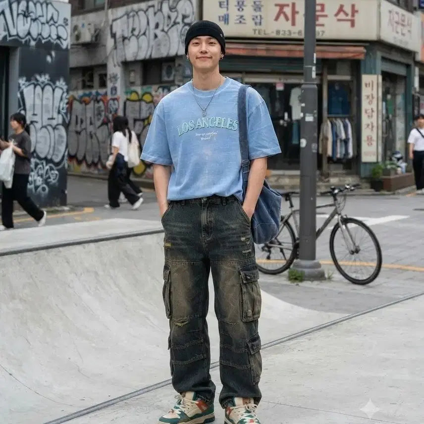[BUNJANG] Travel Los Angeles Short Sleeve T-Shirt / 트래블 반팔