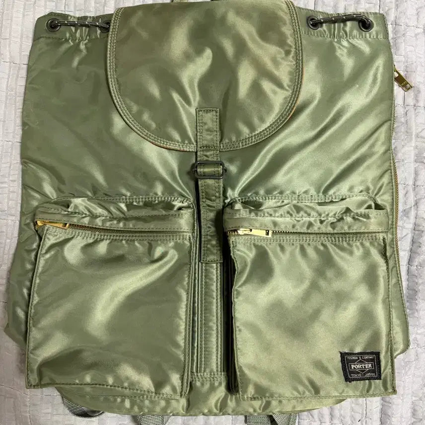 [BUNJANG] Porter Yoshida Tanker Zipper Backpack Sage Green / (신형) Porter 요시다 포터 탱커 지퍼백팩  럭색 세이지 그린