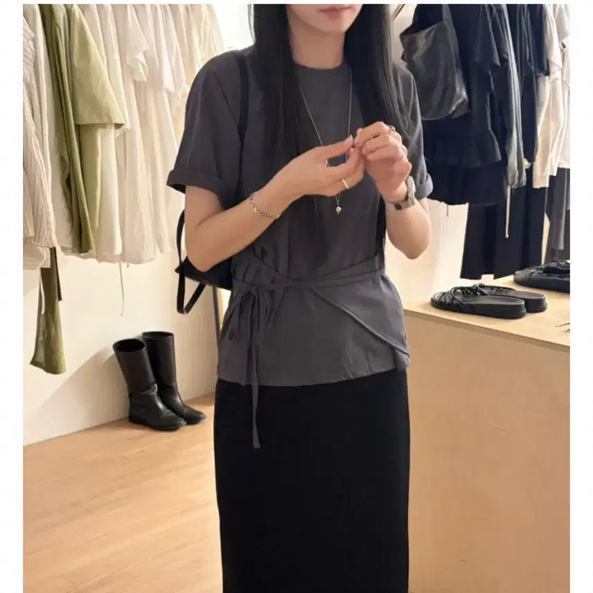 [BUNJANG] Wrap Layered T-Shirt / 랩 레이어드 티셔츠
