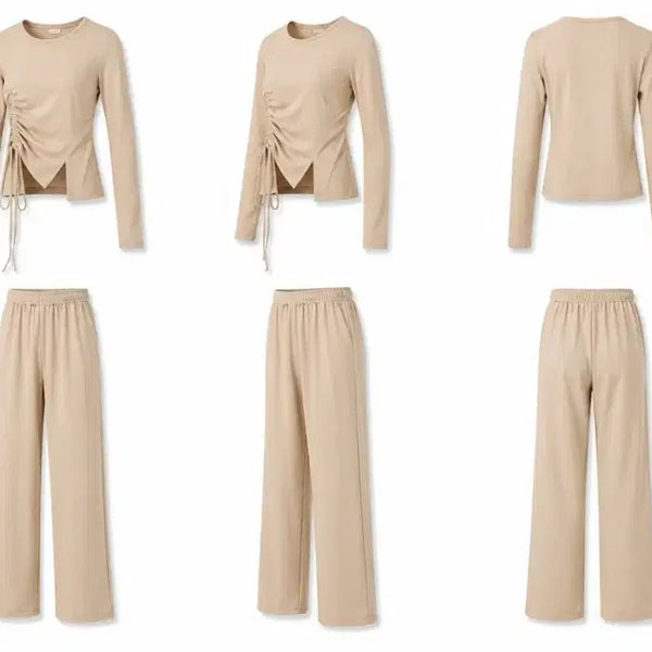 [BUNJANG] Maison de Syndrom Dress Mafia Shirring Cotton Knit & Pants Set / (가격제안O)메종드신드롬 드레스마피아 셔링 면 니트&팬츠 세트 싸게 판매합니다!