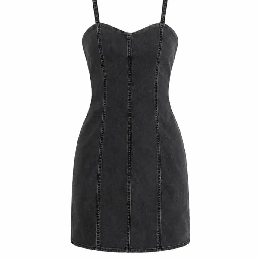 [BUNJANG] Black Denim Bustier Mini Dress / (가격제안O)블랙 데님 뷔스티에 원피스 싸게 판매합니다!