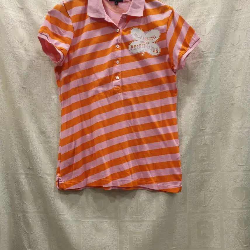 [BUNJANG] Pearly Gates Women's Golf Wear Striped T-Shirt / 파리게이츠 PEARLY GATES 여성 골프웨어 티셔츠 S