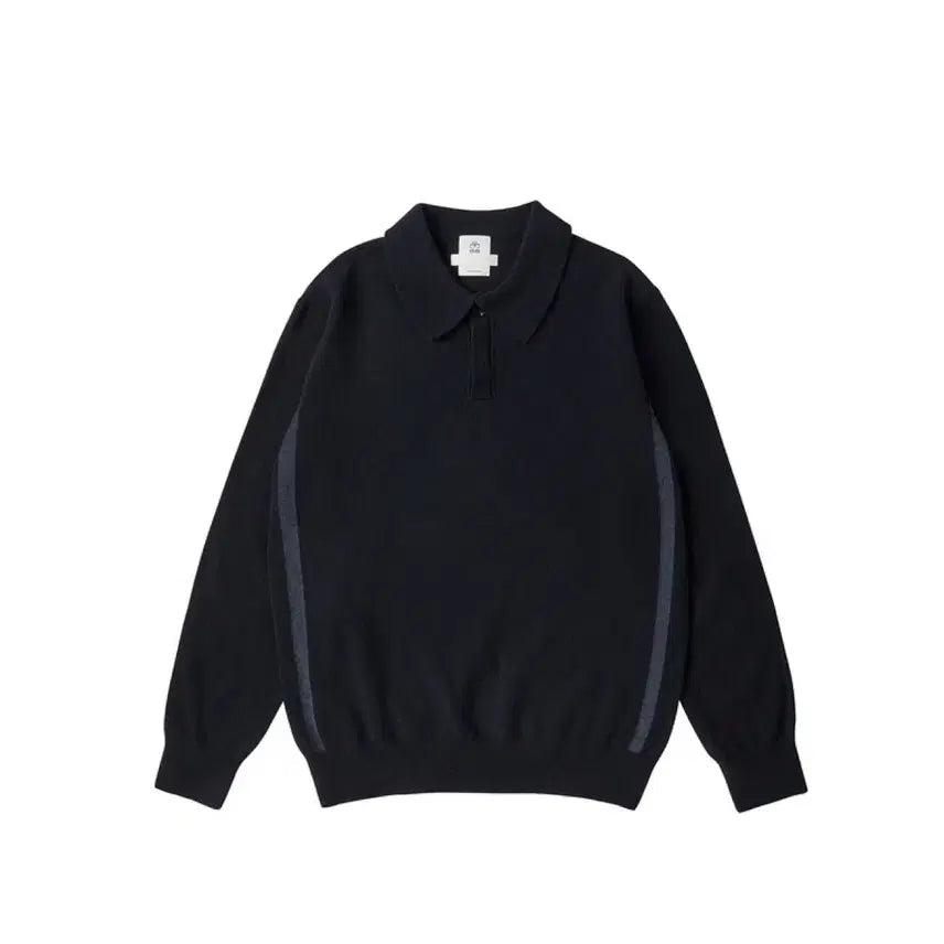 [BUNJANG] Polotearu x World Is Mine Movement Side Line Polo Knit Dark Navy / 3) 폴리테루 월스와일무브먼트 사이드 라인 폴로니트 다크네이비