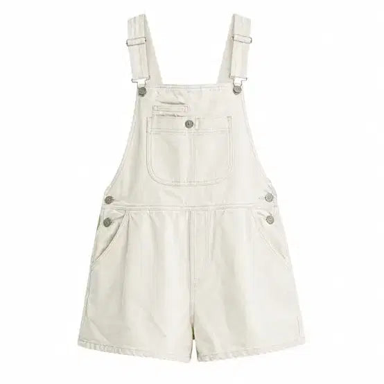 [BUNJANG] Zara White Denim Overalls Shorts / (가격제안O)자라 화이트 데님 멜빵 반바지 싸게 판매합니다!