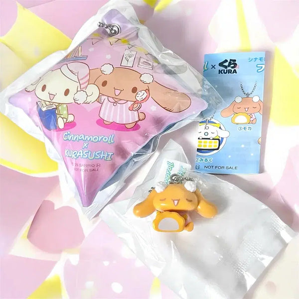 [BUNJANG] Sanrio Cinnamoroll Cushion Keychain & Figure Keychain Set / [미개봉] 모카 쿠라스시 피규어 키링 쿠션키링 산리오 시나모롤 시나프렌즈