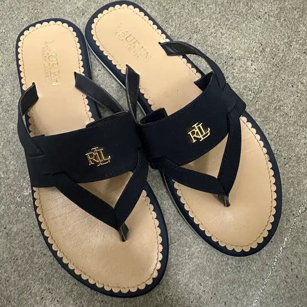 [BUNJANG] Ralph Lauren Navy Leather Sandals (Size 245) / 랄프로렌 샌들 네이비 (245)