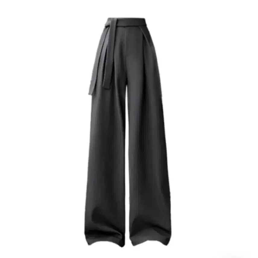 [BUNJANG] Strap Pintuck Wide Slacks / 스트랩 리본 핀턱 와이드 슬랙스