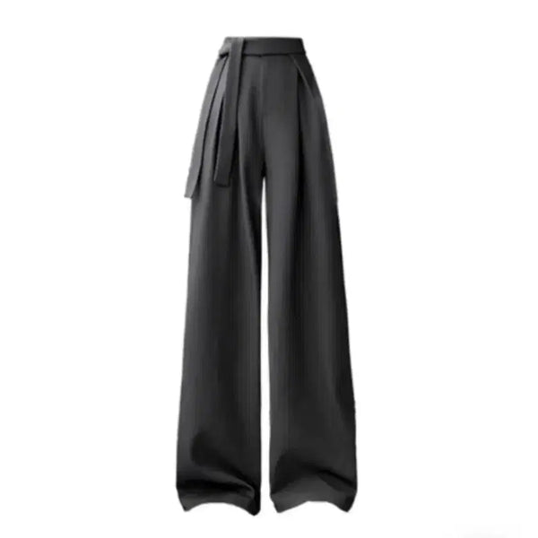 [BUNJANG] Strap Pintuck Wide Slacks / 스트랩 리본 핀턱 와이드 슬랙스