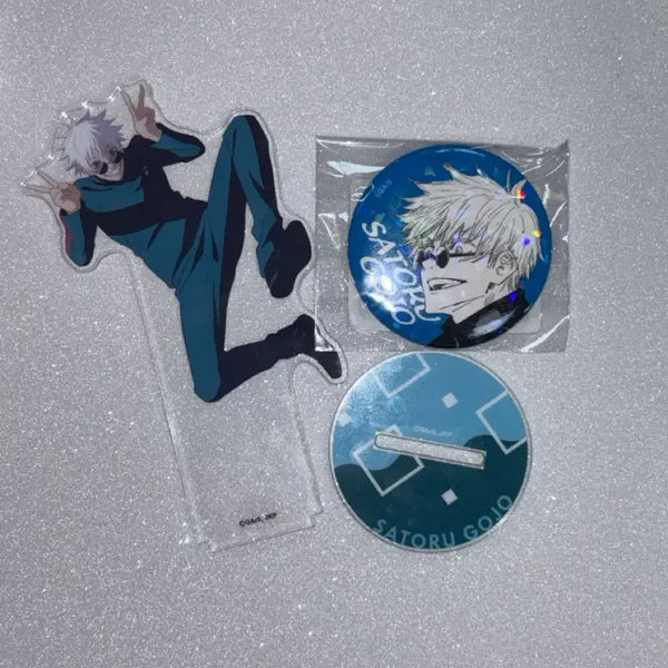[BUNJANG] Jujutsu Kaisen Gojo Satoru Jujutsu Fes Acrylic Stand & Jump Shop Badge / 주술회전 고죠 사토루 쥬쥬페스 아크릴, 점프샵 뱃지