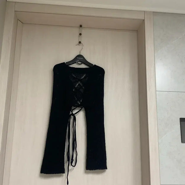 [BUNJANG] Black Cropped Knit Bolero Cardigan / 블랙 크롭 니트 볼레로