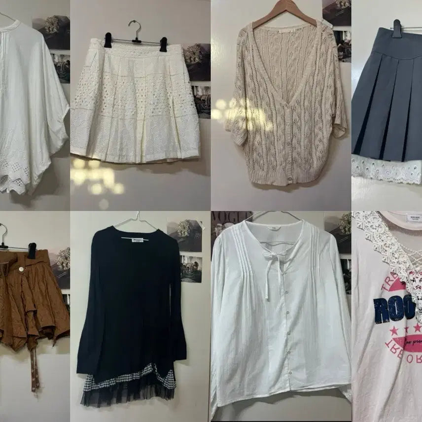 [BUNJANG] Vintage Mori Girl Clothing Bundle (Cardigan, Blouse, Skirt, etc.) / 빈티지 모리걸 의류 일괄 (가디건,블라우스,스커트 등등)