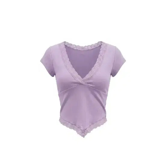 [BUNJANG] Odoer Romance Half Tee Lavender / 오도어 romance half tee 로맨스 하프 티