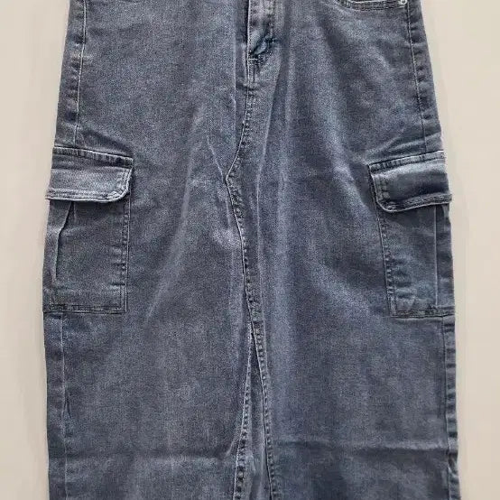 [BUNJANG] Denim Cargo Long Skirt / 데님 스판 카고 스커트